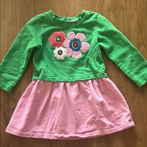 Hanna Andersson Vibrant Green and Pink Dress